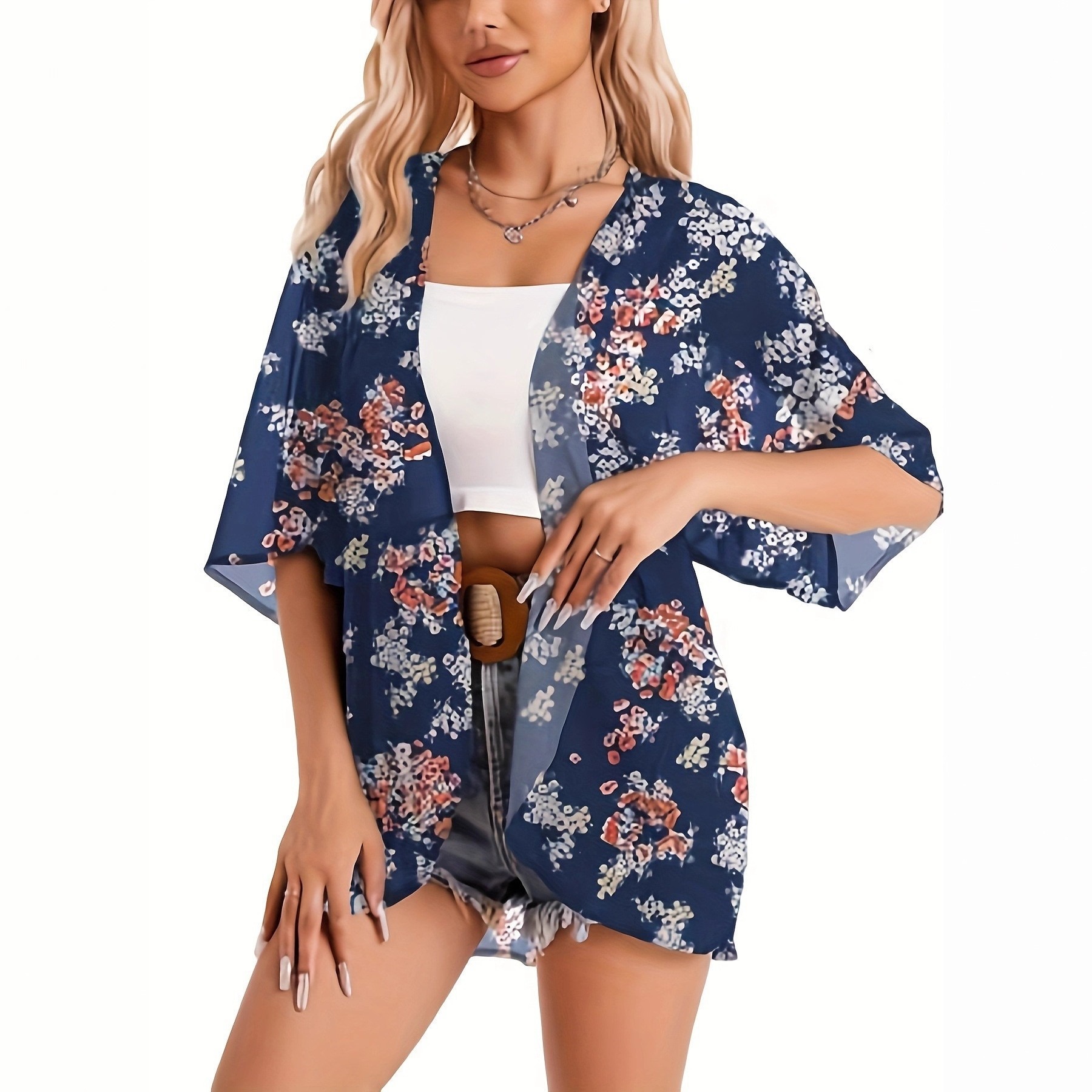 Swimsuit Woman 2025 Kimono Car – Kimono Sheer Floral Bewertung und Preis