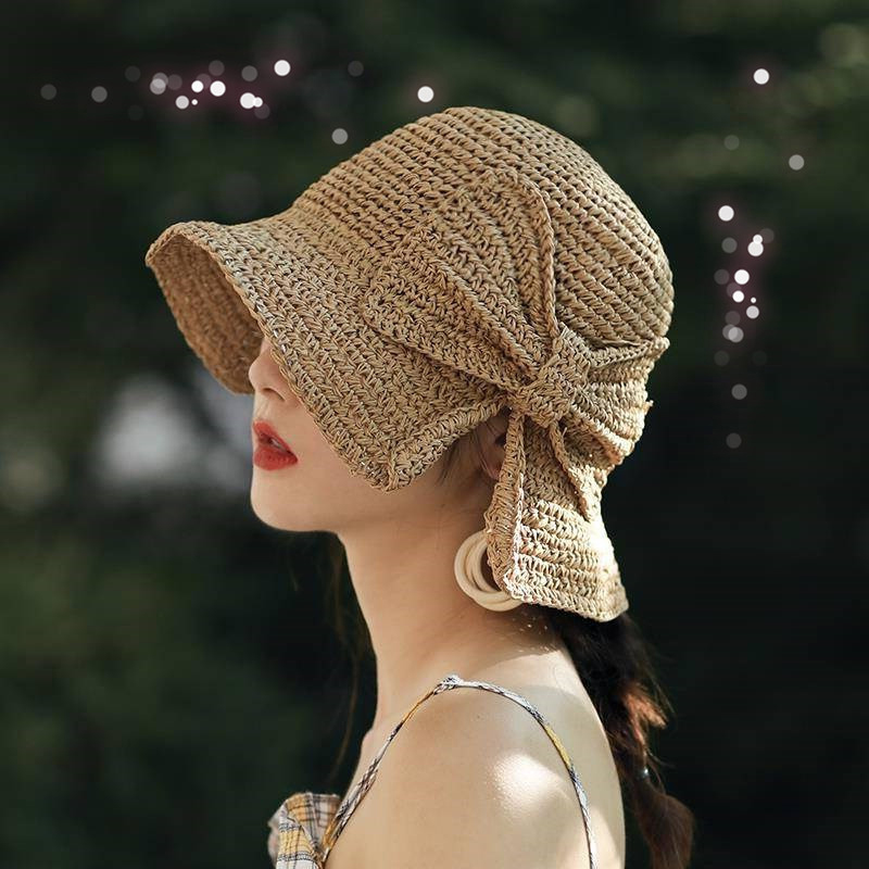 1Pcs Bow Sun Hat Wide Brim Flo – Hat Floppy Wide Bewertung und Preis
