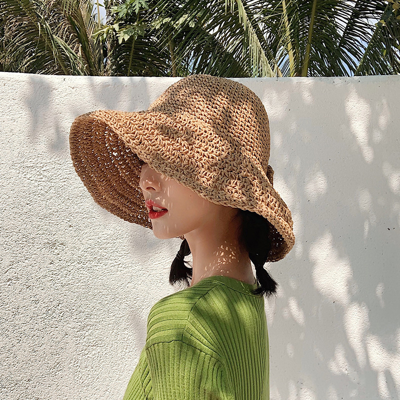 1Pcs Bow Sun Hat Wide Brim Flo – Hat Floppy Wide Bewertung und Preis