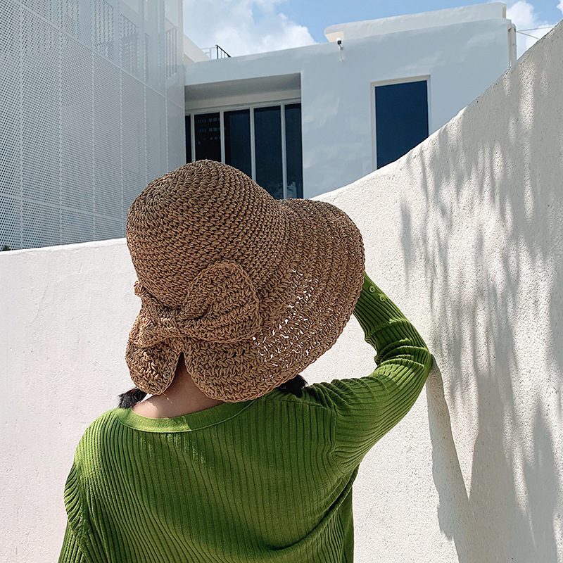 1Pcs Bow Sun Hat Wide Brim Flo – Hat Floppy Wide Bewertung und Preis
