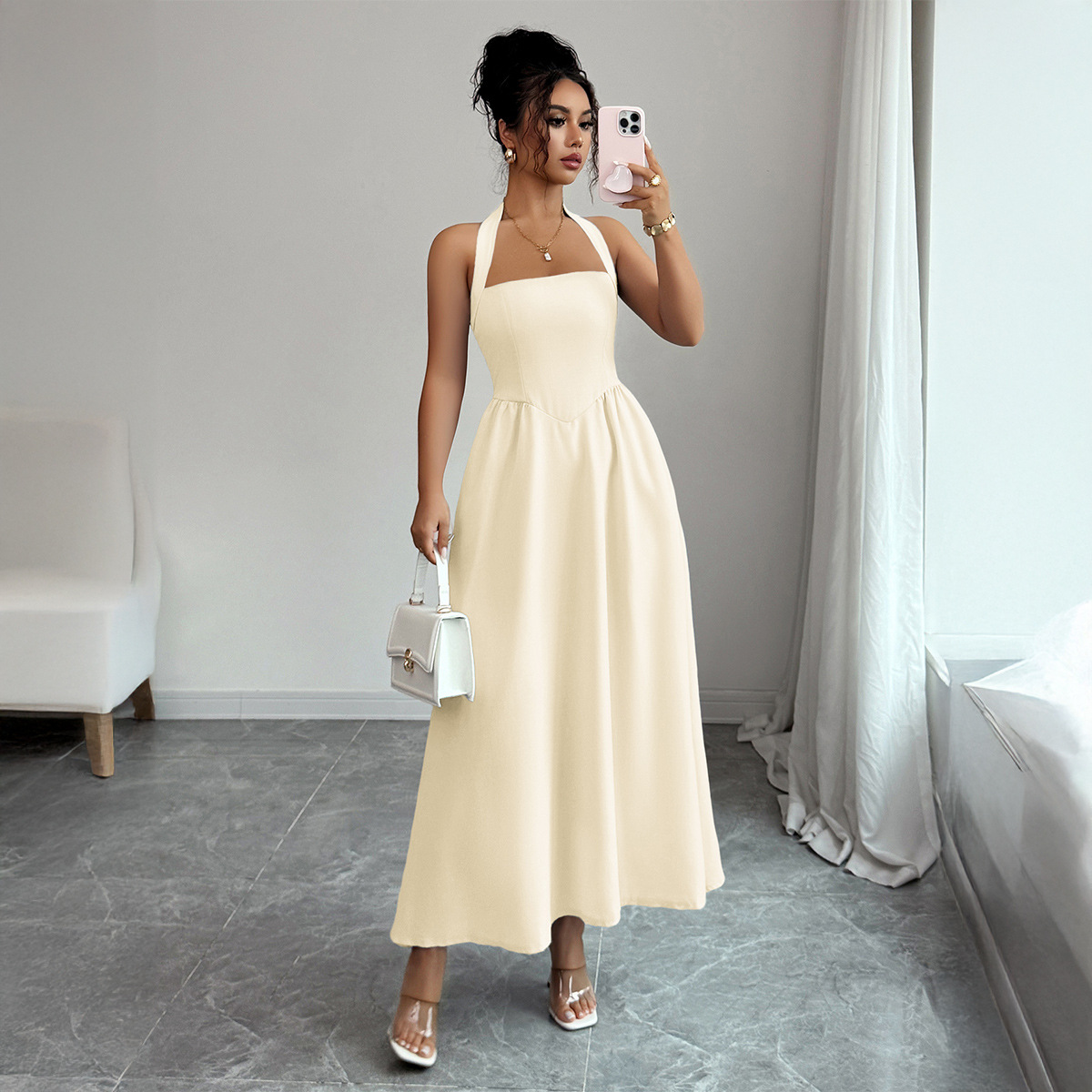 Women's Dress 5 Colors Halter  – Maxi Dress Halter Bewertung und Preis