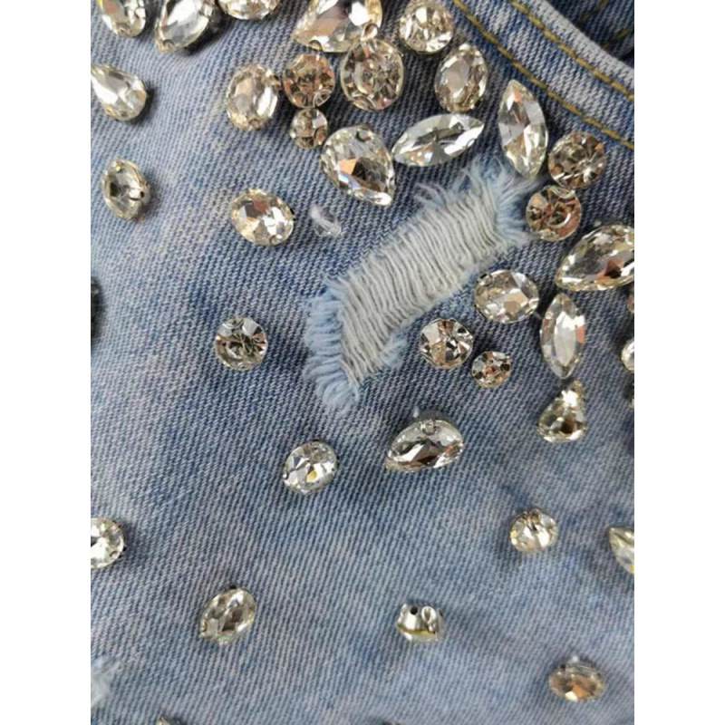 Hot girl style rhinestone ripp – Shorts Denim Frayed Bewertung und Preis