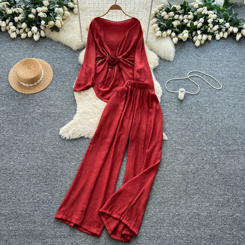 Two Pieces Women Pant Sets Sol – Linen Pant Wide Bewertung und Preis