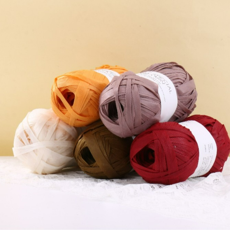 100g/pcs Raffia Flat Yarn for  – Crochet Bag Raffia Bewertung und Preis