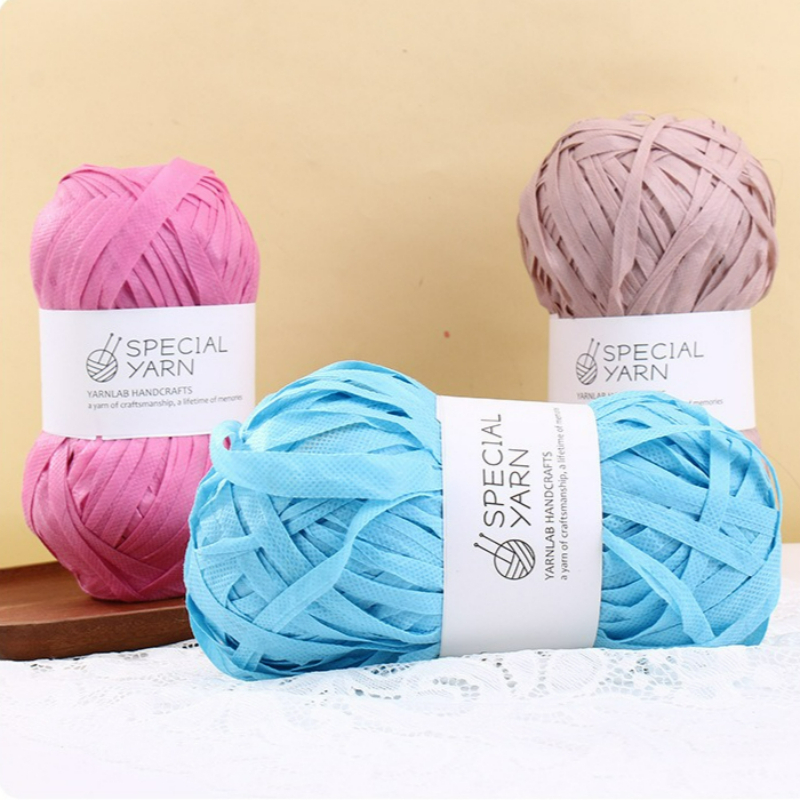 100g/pcs Raffia Flat Yarn for  – Crochet Bag Raffia Bewertung und Preis
