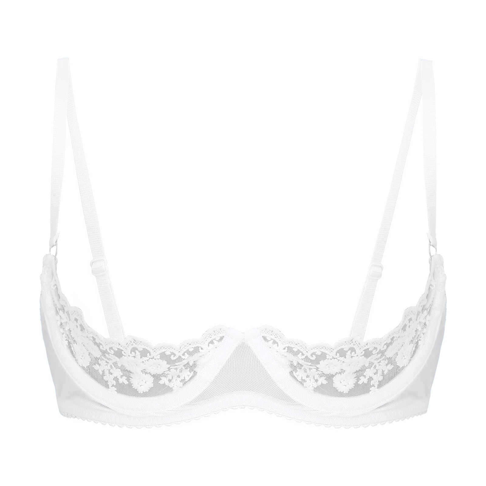 Women's Floral Lace Quarter Cu – Bralette Triangle Set Bewertung und Preis