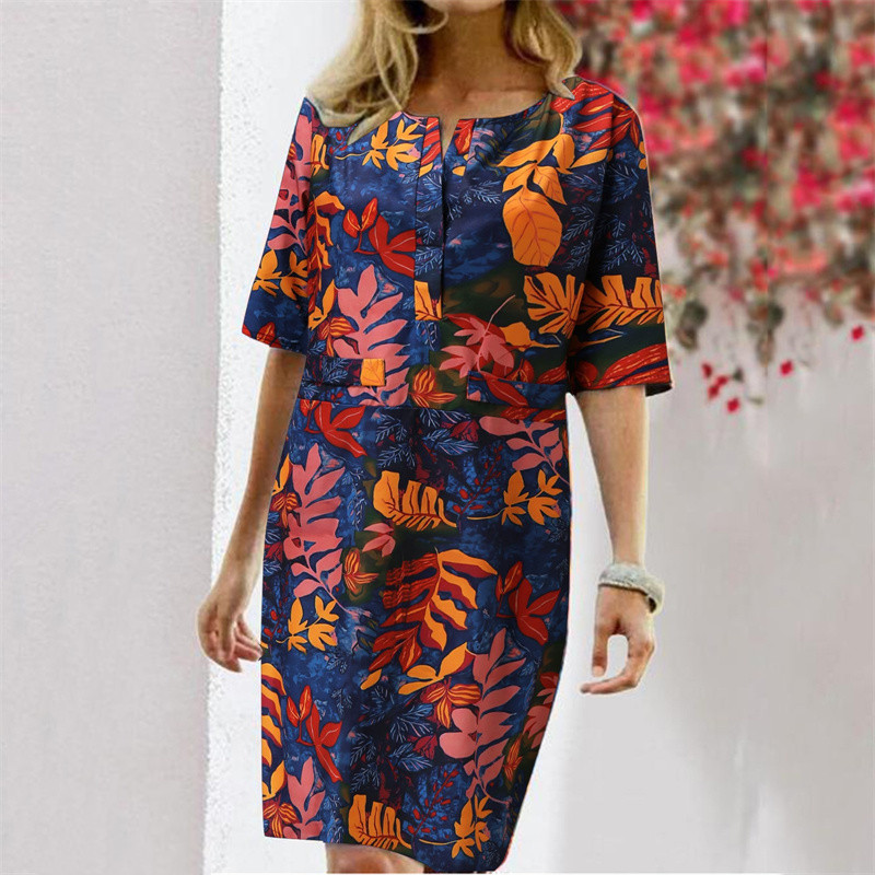 Summer Cotton Linen Printed Wo – Linen Dress Wrap Bewertung und Preis