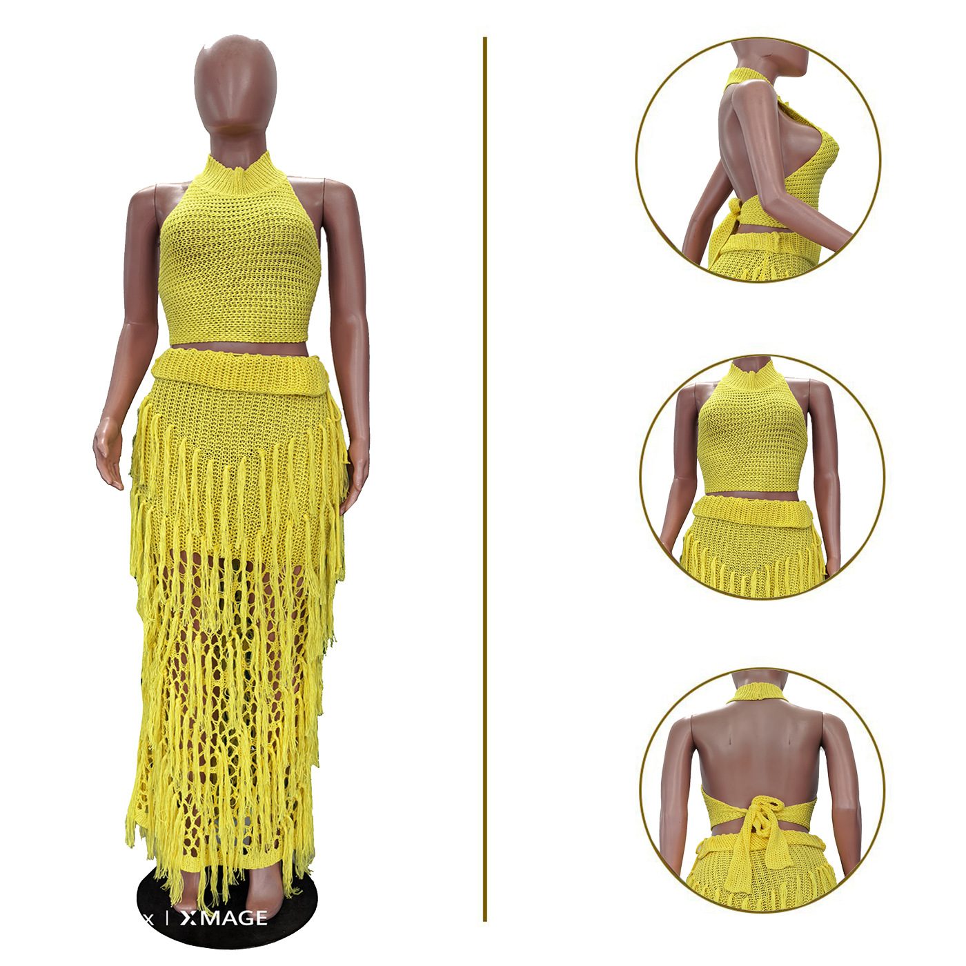Crochet Knit Maxi Dress 2 Piec – Maxi Dress Halter Bewertung und Preis