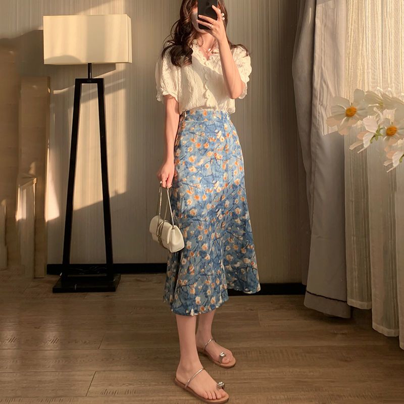 Women's Summer Two-Piece Set L – Midi Skirt Floral Bewertung und Preis