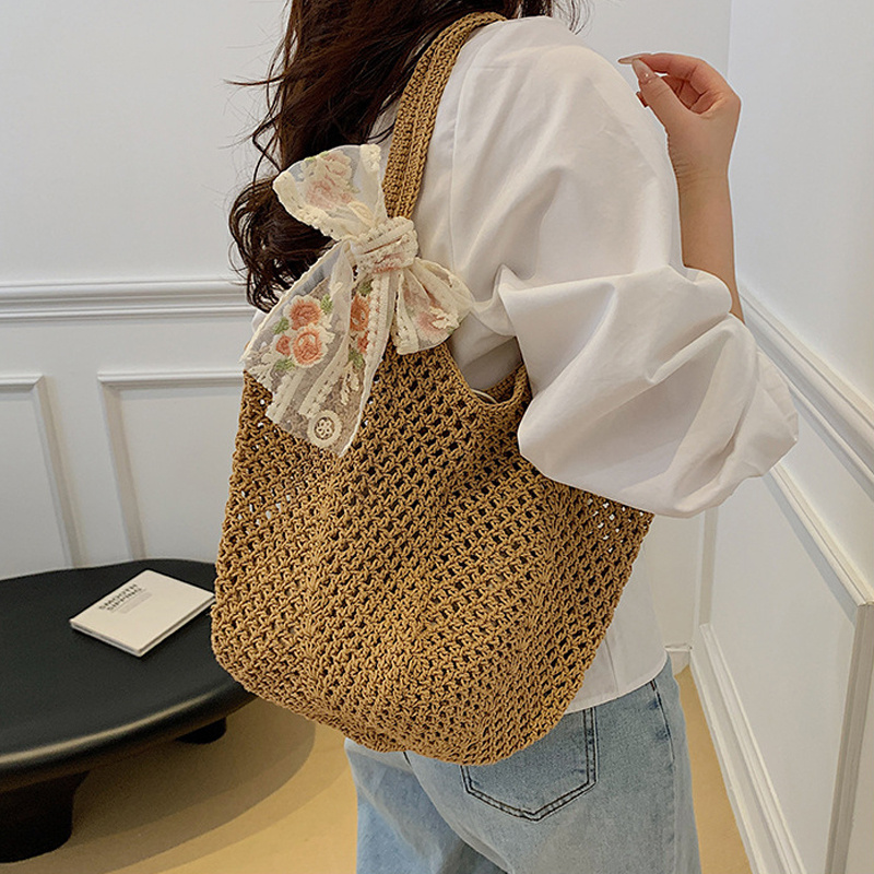 Summer Lace Bow Tote Bags Wome – Crochet Bag Raffia Bewertung und Preis