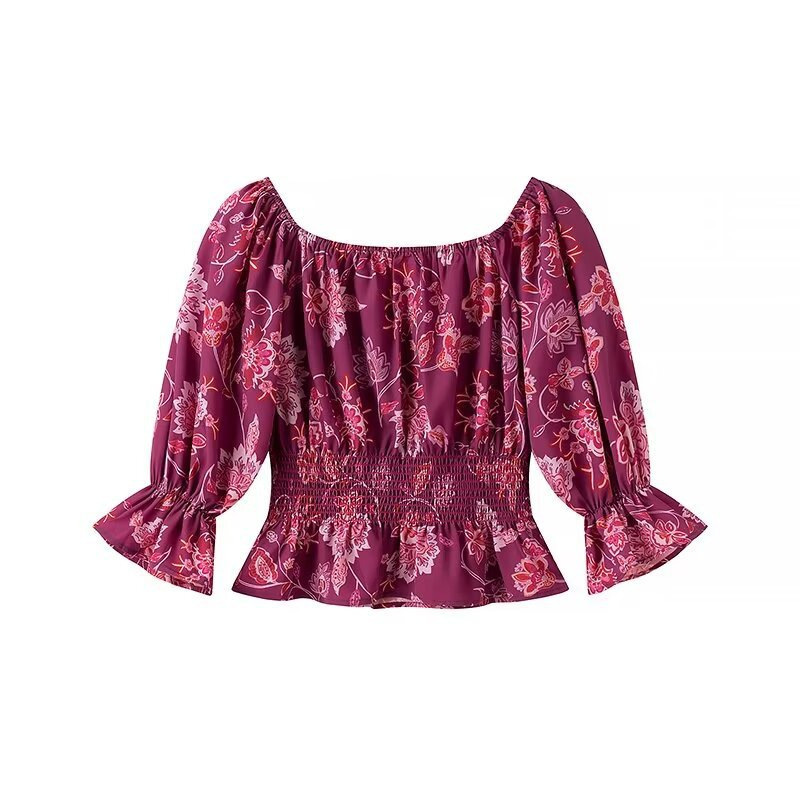 Women's Fashion Printed Off-Sh – Blouse Off Shoulder Bewertung und Preis
