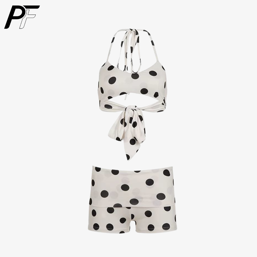 Women's Summer Polka Dot Halte – Swimsuit Bikini Ruched Bewertung und Preis