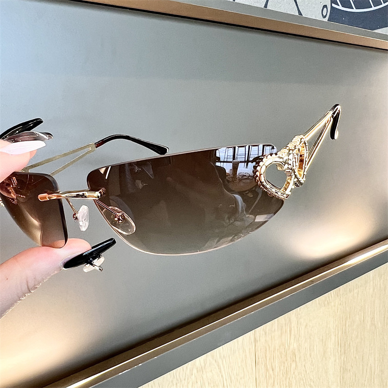 New Oval Cat Eye Frameless Mer – Sunglasses Cat Eye Bewertung und Preis