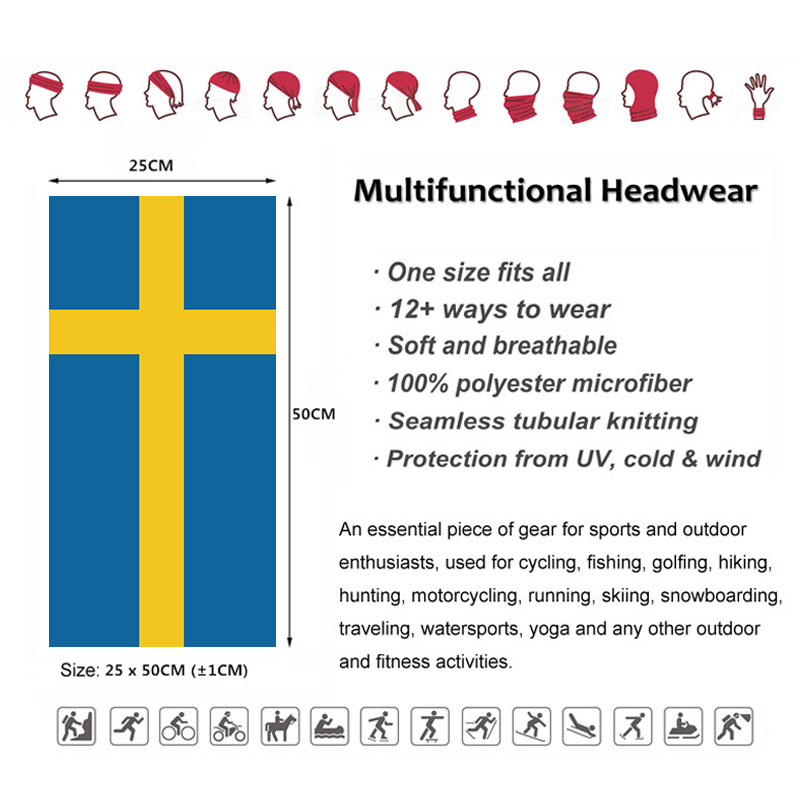 Sweden Flag Printed Bandana He – Headband Summer Knit Bewertung und Preis