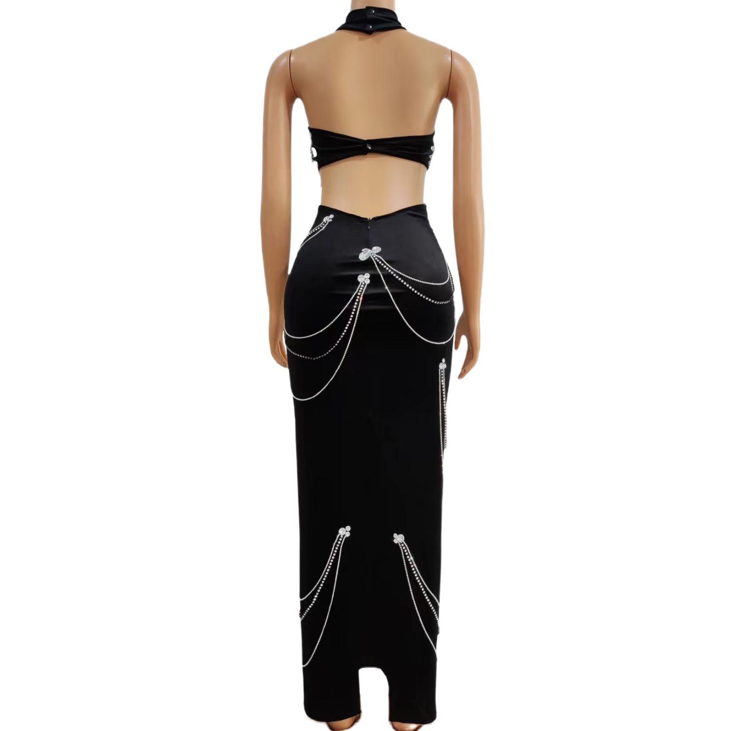 Zuanlianhei Luxury Black Velve – Maxi Dress Halter Bewertung und Preis