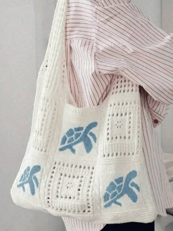 1Pc Sea Turtle Crochet Hollow  – Tote Bag Beach Bewertung und Preis