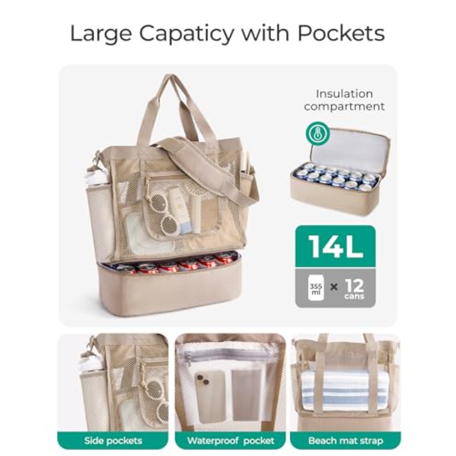 BAGSMART Beach Bag for Women M – Tote Bag Beach Bewertung und Preis
