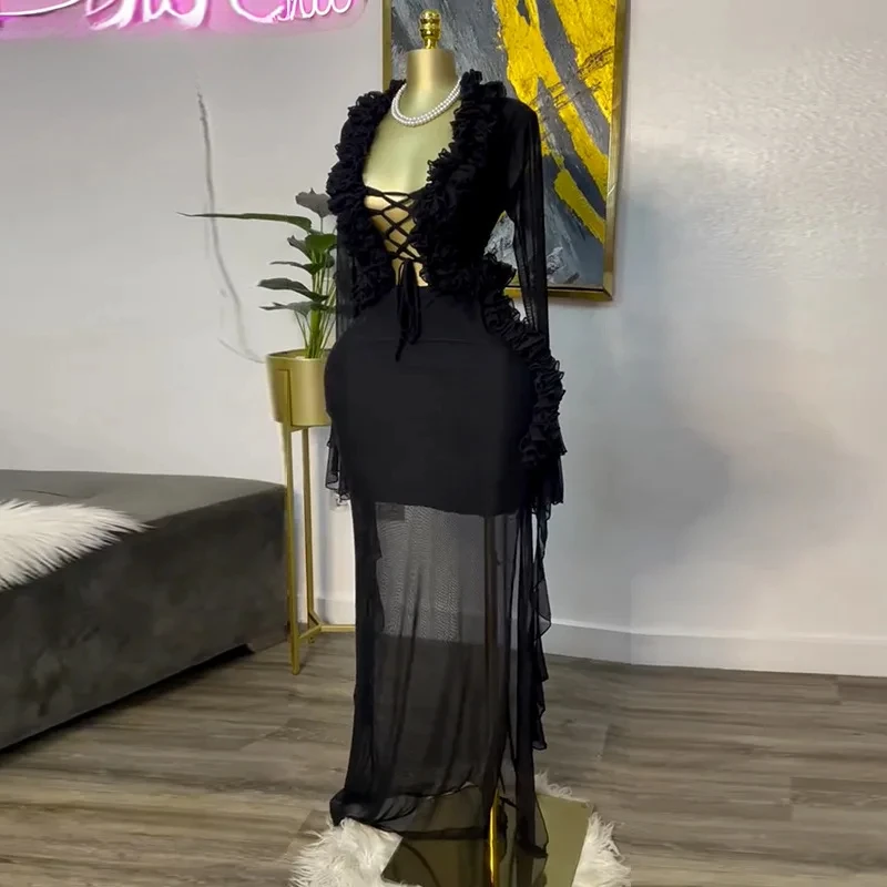 Fashion Women Set Mesh Full Sl – Crop Top Crochet Bewertung und Preis