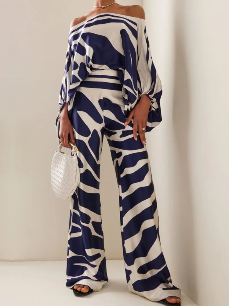 Women's Printed Satin 2-piece  – Blouse Off Shoulder Bewertung und Preis