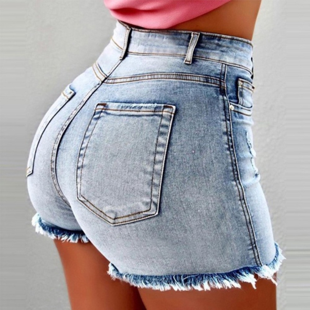 Women's High Waisted Denim Sho – Shorts Denim Frayed Bewertung und Preis