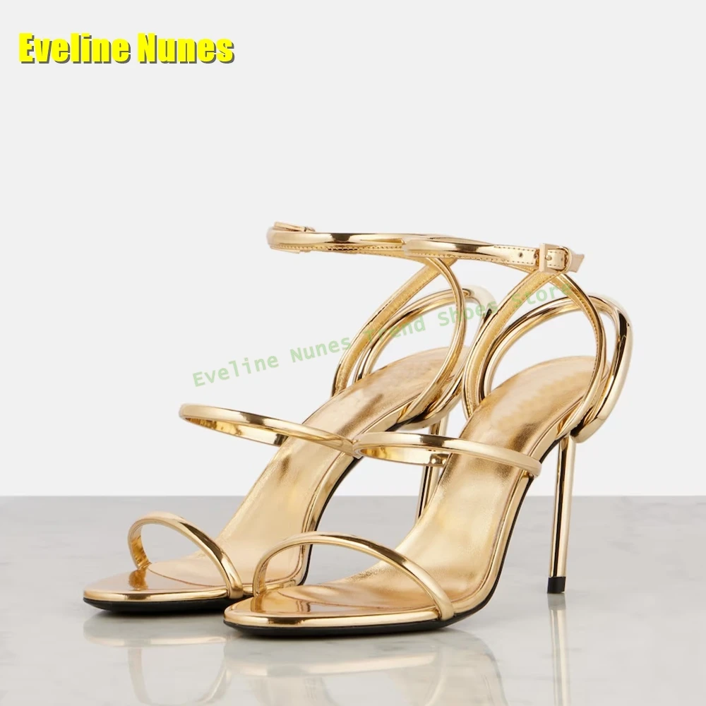Golden Strappy Metallic Leathe – Sandal Strappy Heeled Bewertung und Preis