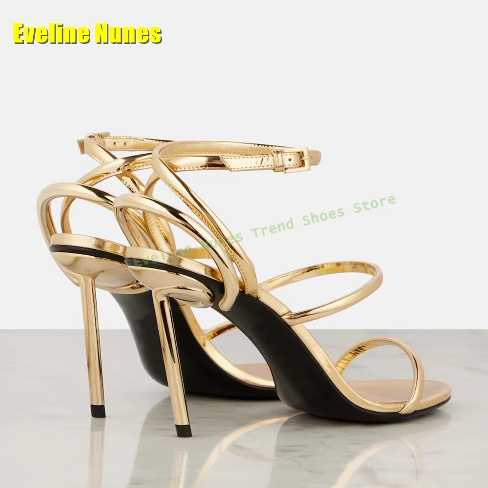 Golden Strappy Metallic Leathe – Sandal Strappy Heeled Bewertung und Preis