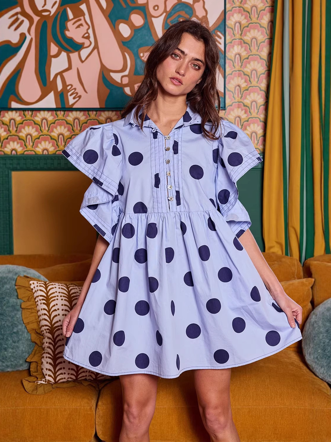 Spring Summer Polka Dot Print  – Blouse Off Shoulder Bewertung und Preis