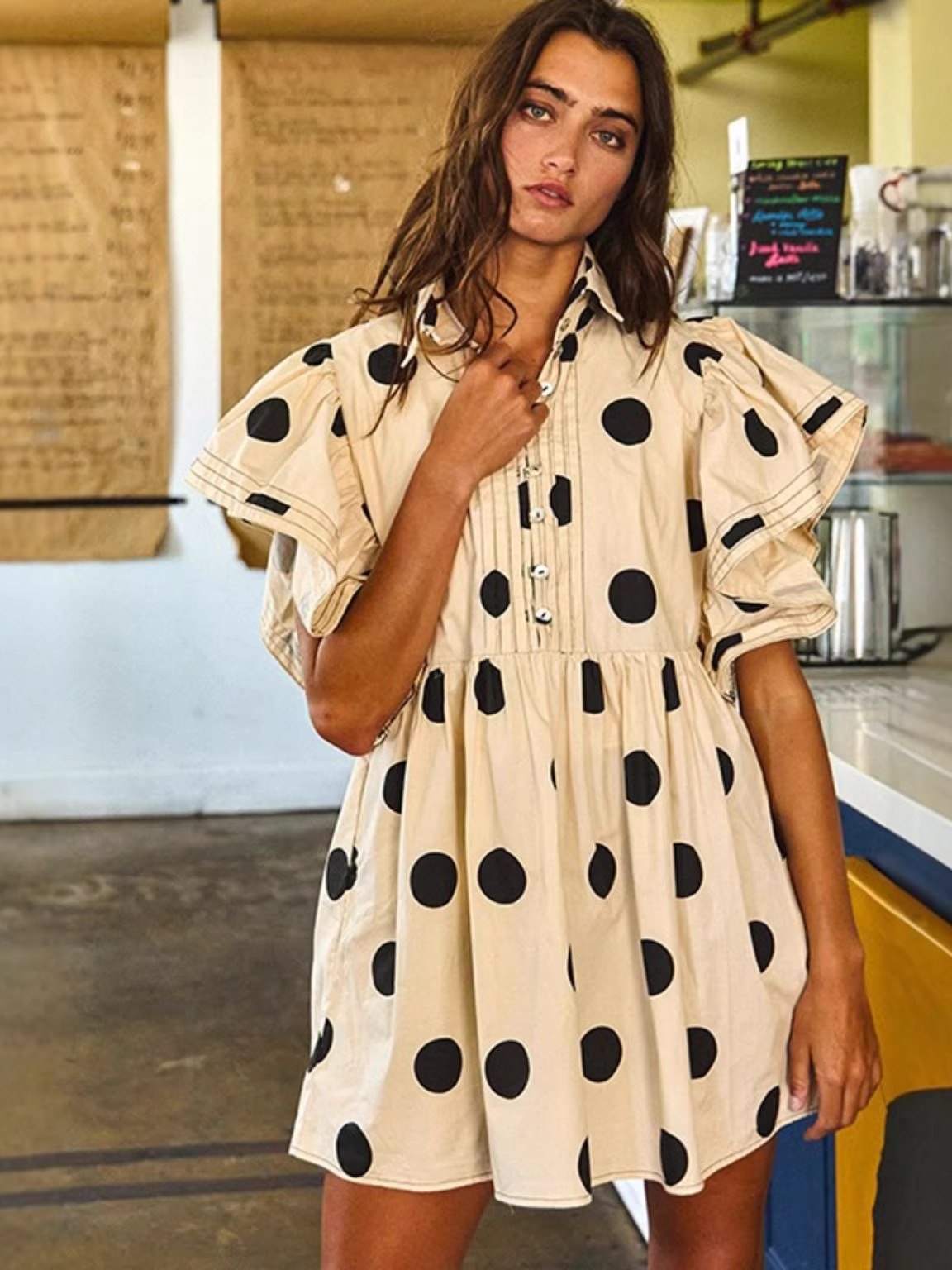 Spring Summer Polka Dot Print  – Blouse Off Shoulder Bewertung und Preis
