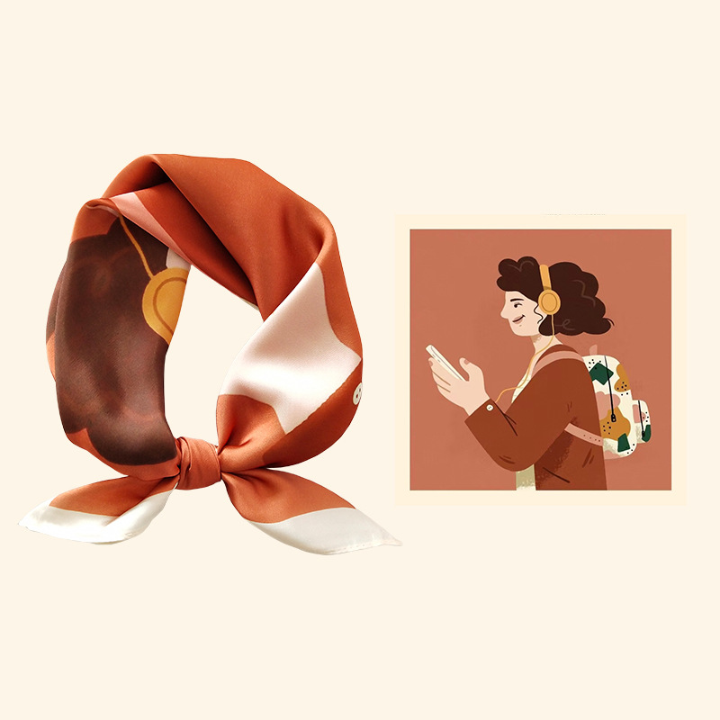 Women's Silk Cartoon Scarf Squ – Headband Summer Knit Bewertung und Preis