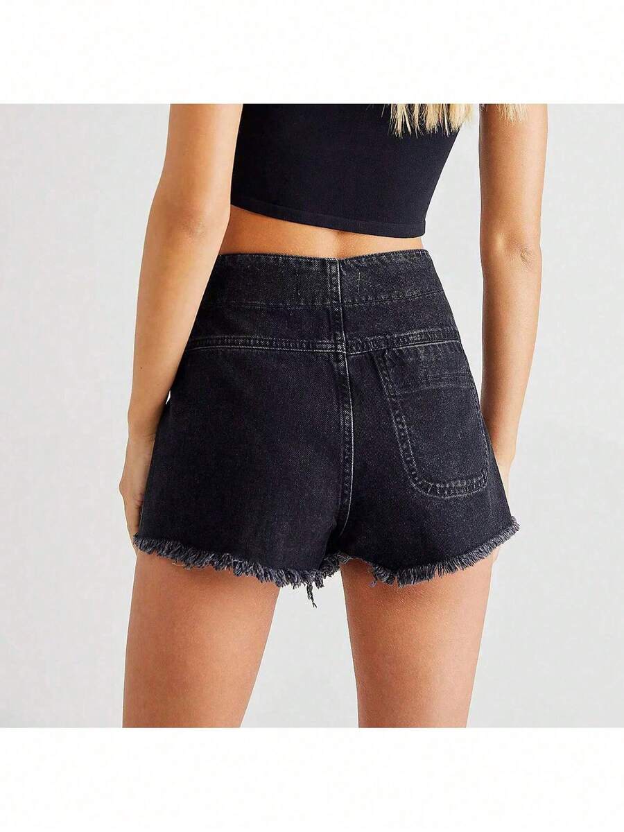 Women Denim Wrap Skort High Wa – Shorts Denim Frayed Bewertung und Preis