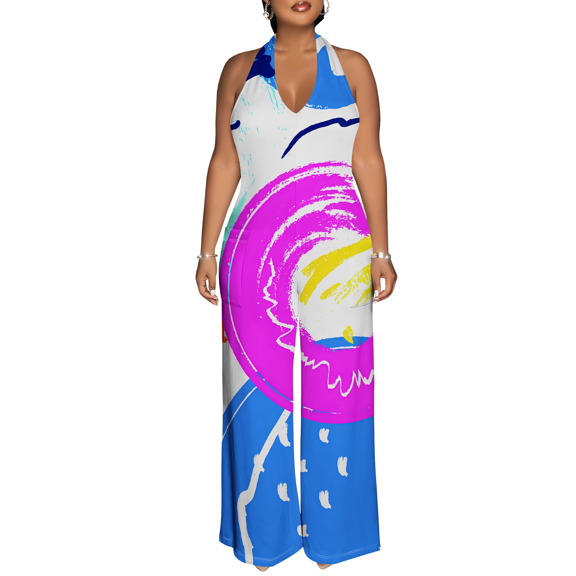 Bold Abstract Brushstroke Halt – Maxi Dress Halter Bewertung und Preis
