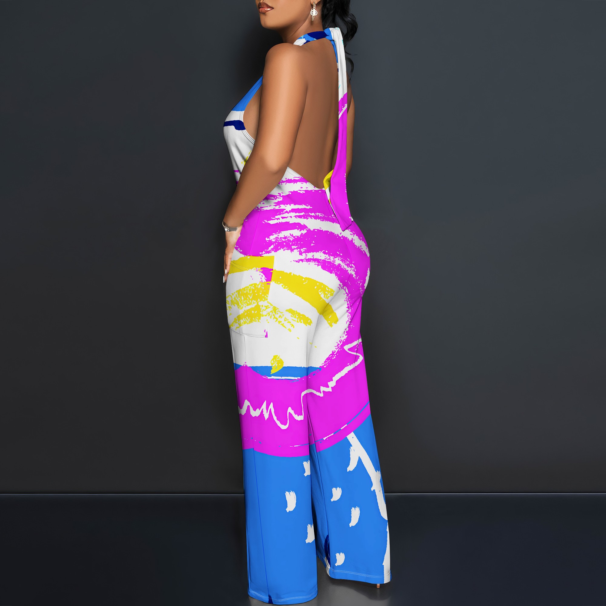 Bold Abstract Brushstroke Halt – Maxi Dress Halter Bewertung und Preis