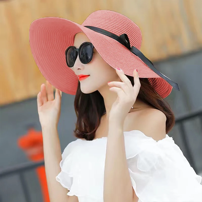 Summer Women Straw Hat Bowknot – Hat Floppy Wide Bewertung und Preis