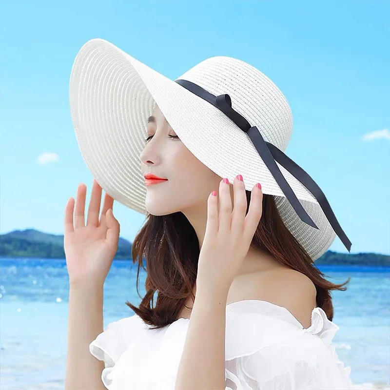 Summer Women Straw Hat Bowknot – Hat Floppy Wide Bewertung und Preis
