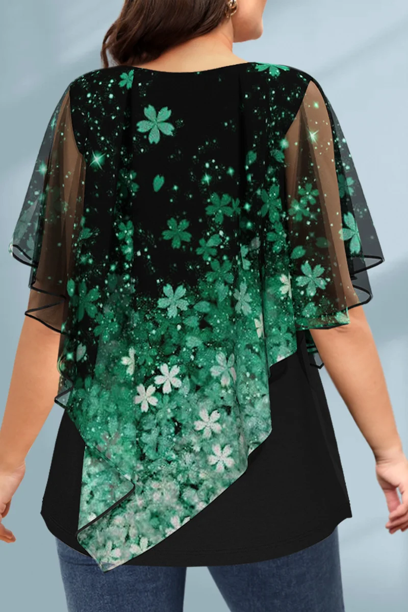 Women's Plus Size Blouse Chiff – Romper Floral Print Bewertung und Preis