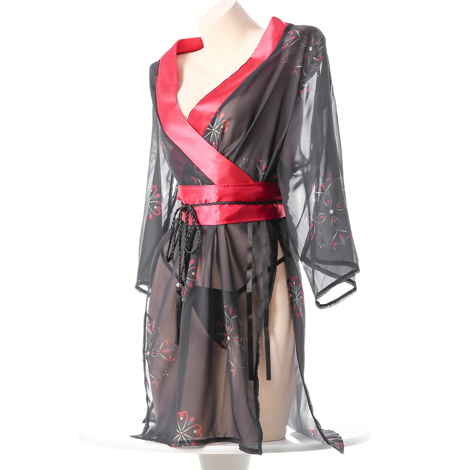 Women's Black Sheer Mesh Japan – Kimono Sheer Floral Bewertung und Preis
