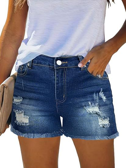 Casual Vintage Denim Shorts Hi – Shorts Denim Frayed Bewertung und Preis