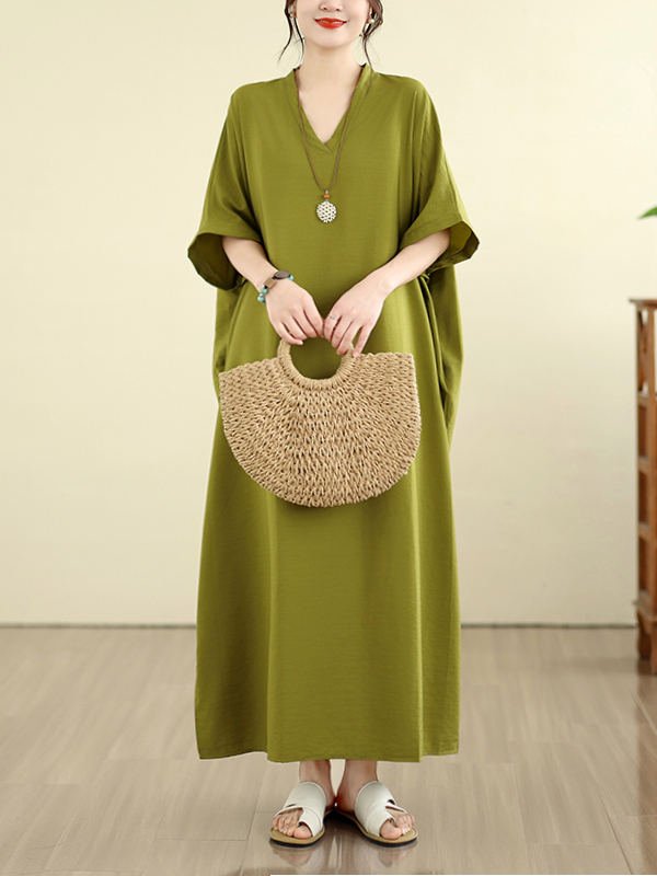 New Cotton Linen Knee-Length V – Linen Dress Wrap Bewertung und Preis