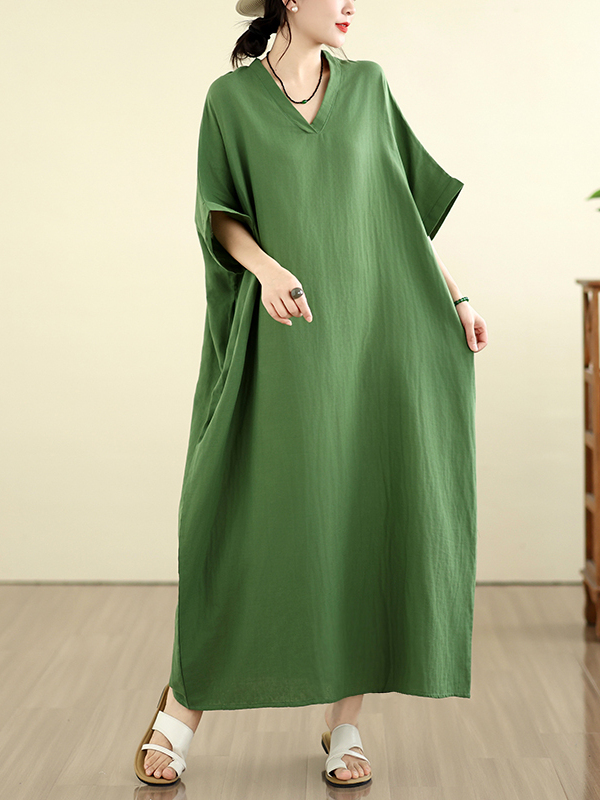 New Cotton Linen Knee-Length V – Linen Dress Wrap Bewertung und Preis