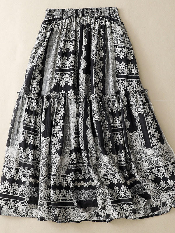 Artistic Print Midi Skirt High – Midi Skirt Floral Bewertung und Preis