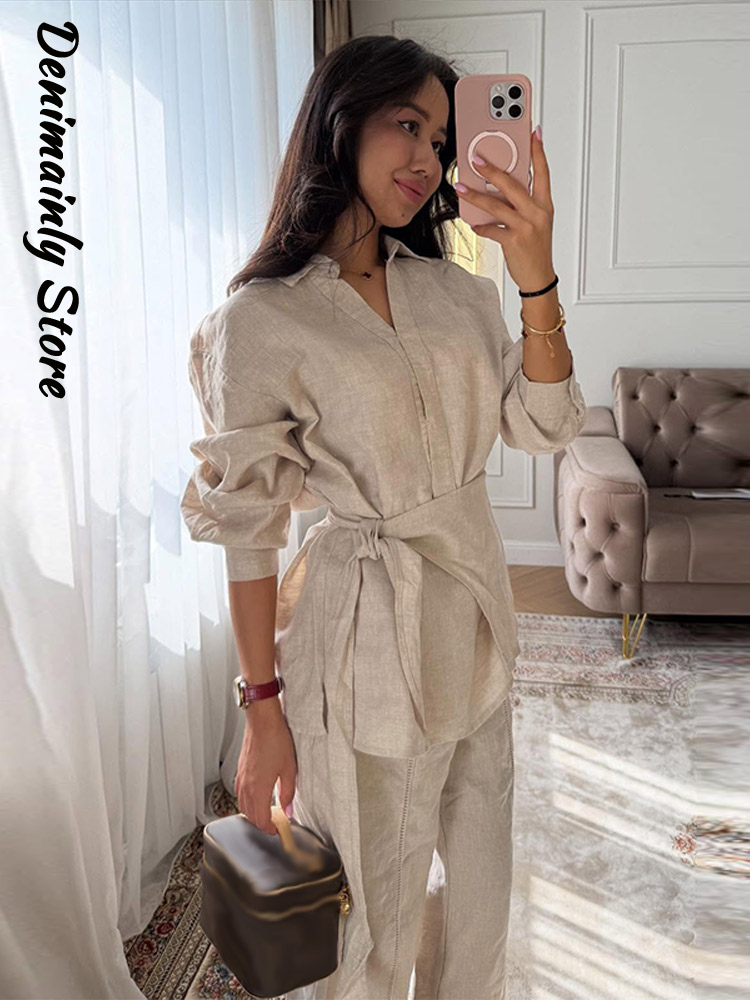Casual Women's Linen Pants Set – Linen Pant Wide Bewertung und Preis
