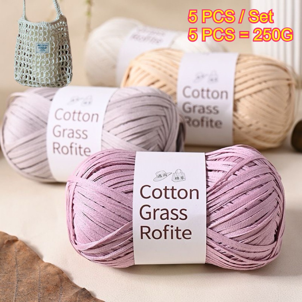 5PCS 250g Raffia Paper Rope Kn – Crochet Bag Raffia Bewertung und Preis