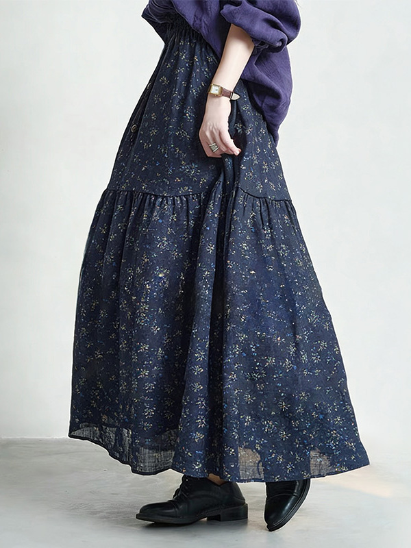 Floral Print High Waist A-Line – Midi Skirt Floral Bewertung und Preis