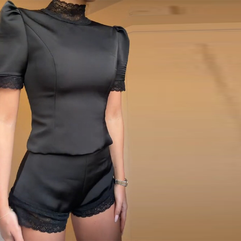 New Satin Lace Edge Top Short  – Blouse Off Shoulder Bewertung und Preis